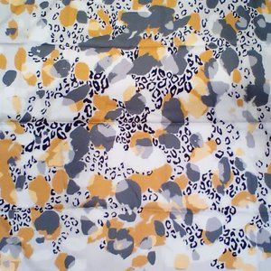 Silky Twill Gray Yellow Leopard Scarf Tichel Hijab